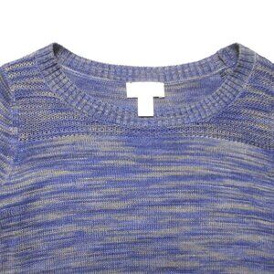 LOFT womens SHIRT blouse 3/4 SLEEVE top PURPLE sweater TUNIC SIZE XS